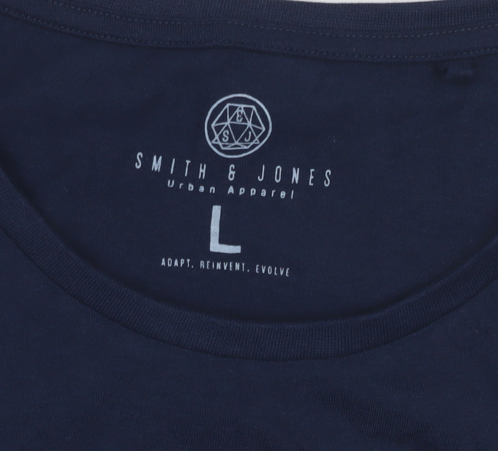 Smith & Jones Men's Blue Beach Graphic T-Shirt Size L