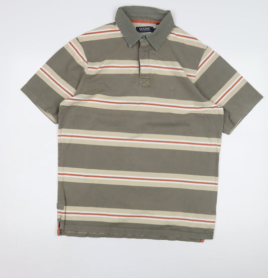 MAINE New England Men's Striped Polo Shirt S