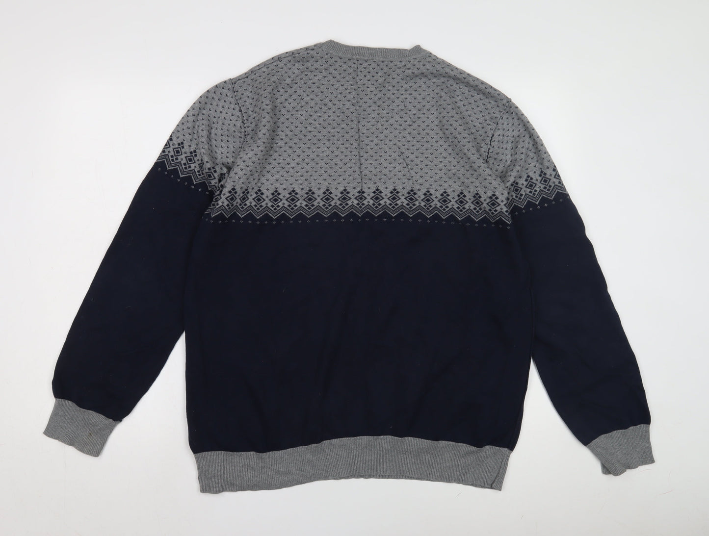 Peter Werth Men's Blue Grey Pullover Jumper 2XL