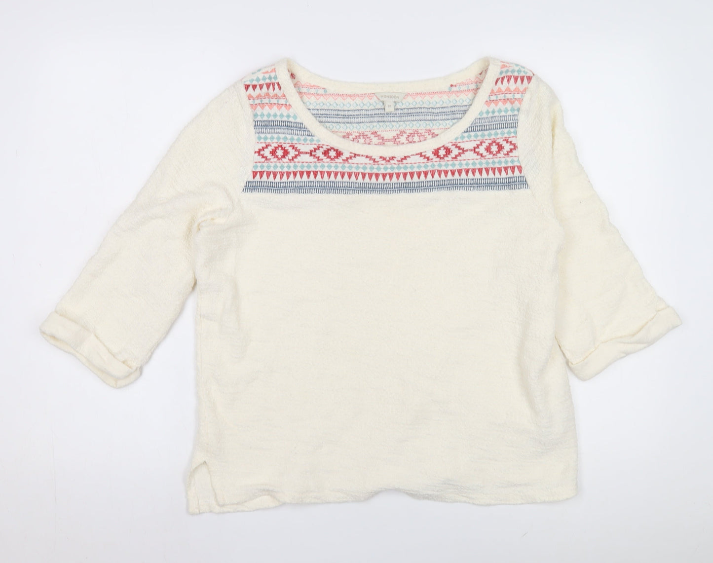 Womens UK Size M Monsoon Ivory Basic Blouse