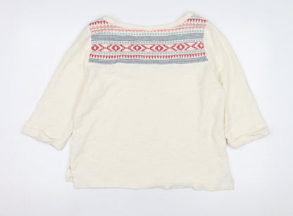 Womens UK Size M Monsoon Ivory Basic Blouse