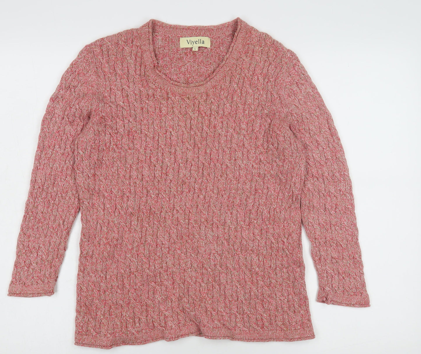 Womens UK Size L Viyella Pink Pullover Jumper