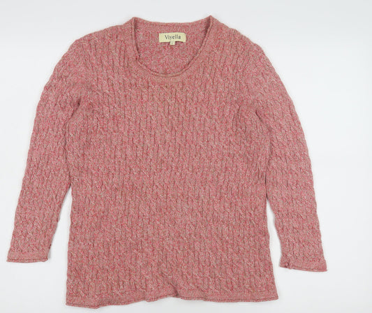 Womens UK Size L Viyella Pink Pullover Jumper