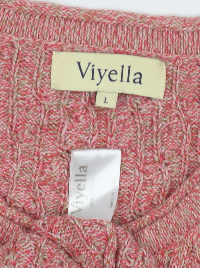 Womens UK Size L Viyella Pink Pullover Jumper