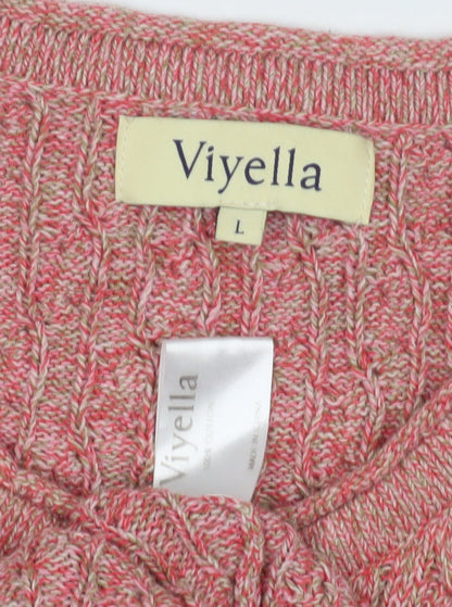 Womens UK Size L Viyella Pink Pullover Jumper