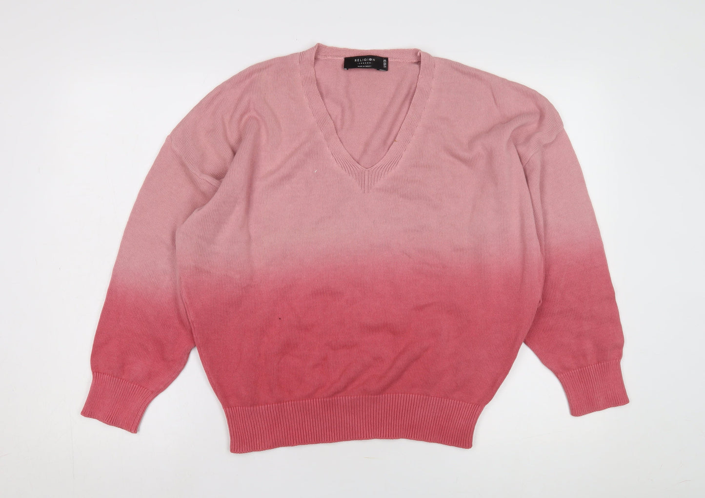 Womens UK Size 8 Religion Pink Pullover Jumper