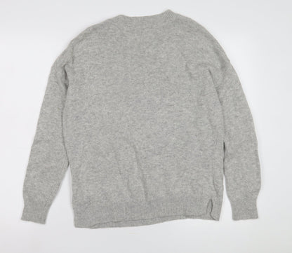 Will Broome Women's Grey Wool Blend Pullover Jumper Size 10