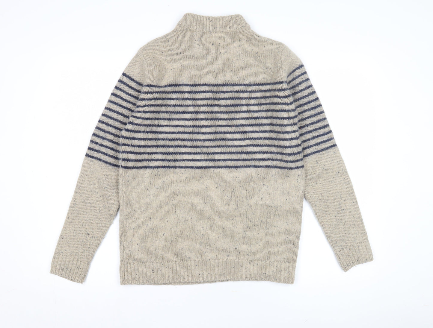 Jack & Jones Men's Beige Striped Pullover Jumper S