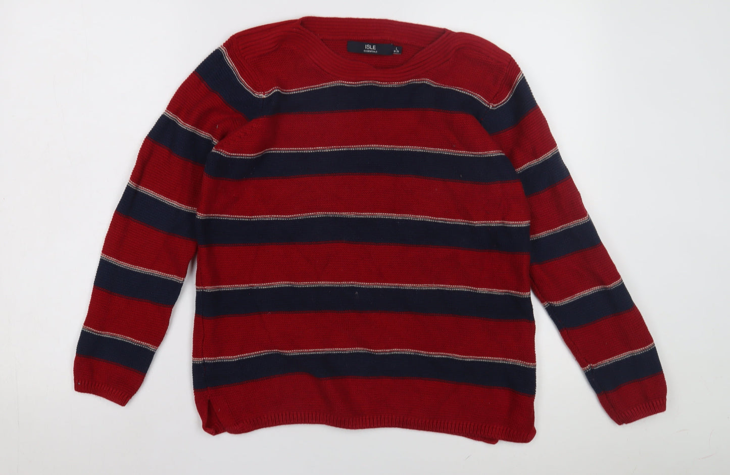 Womens UK Size L ISLE Red Pullover Jumper