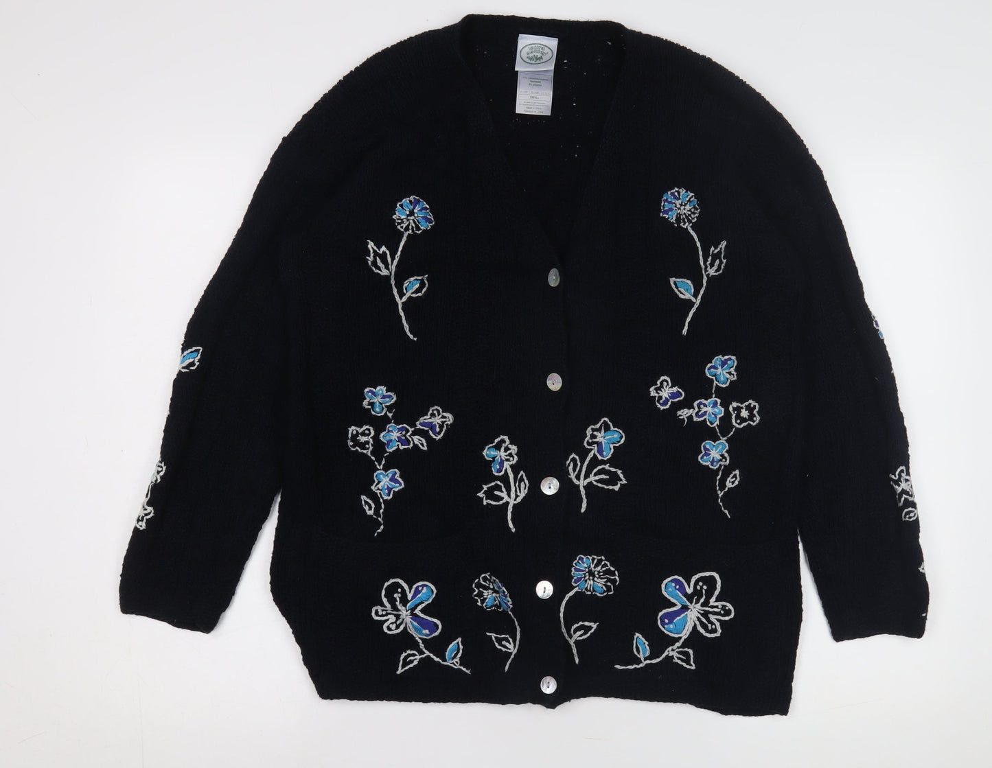 Womens UK Size S Laura Ashley Black Cardigan Jumper