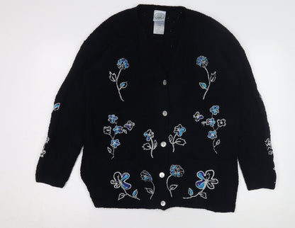 Womens UK Size S Laura Ashley Black Cardigan Jumper