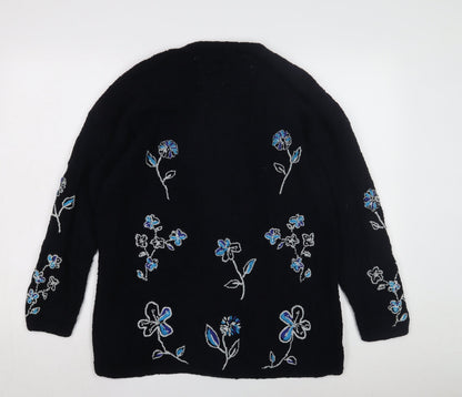 Womens UK Size S Laura Ashley Black Cardigan Jumper