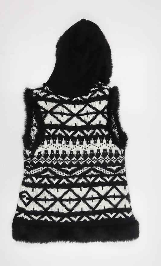 Jessica Simpson Women's Black Hooded Vest in M