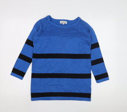 Bassini Women's Blue Striped Jumper, S/M, Long Sleeve