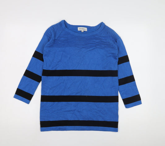 Bassini Women's Blue Striped Jumper, S/M, Long Sleeve