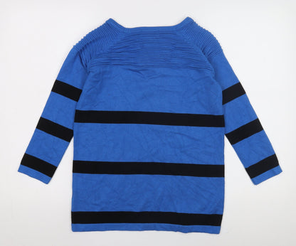 Bassini Women's Blue Striped Jumper, S/M, Long Sleeve
