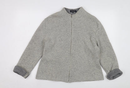Aberdeen Women Grey Wool Knit Jacket Size 16 Casual