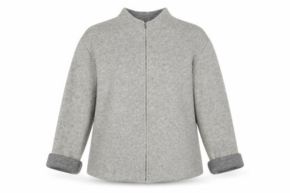 Aberdeen Women Grey Wool Knit Jacket Size 16 Casual
