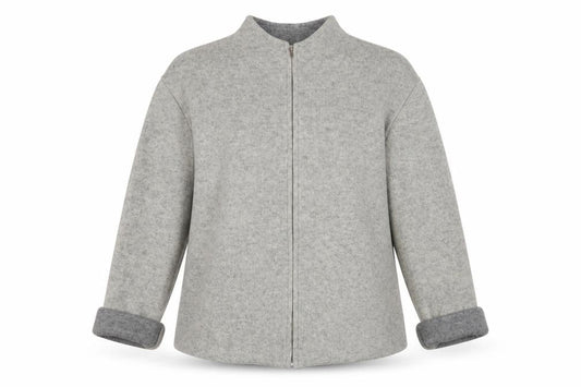 Aberdeen Women Grey Wool Knit Jacket Size 16 Casual
