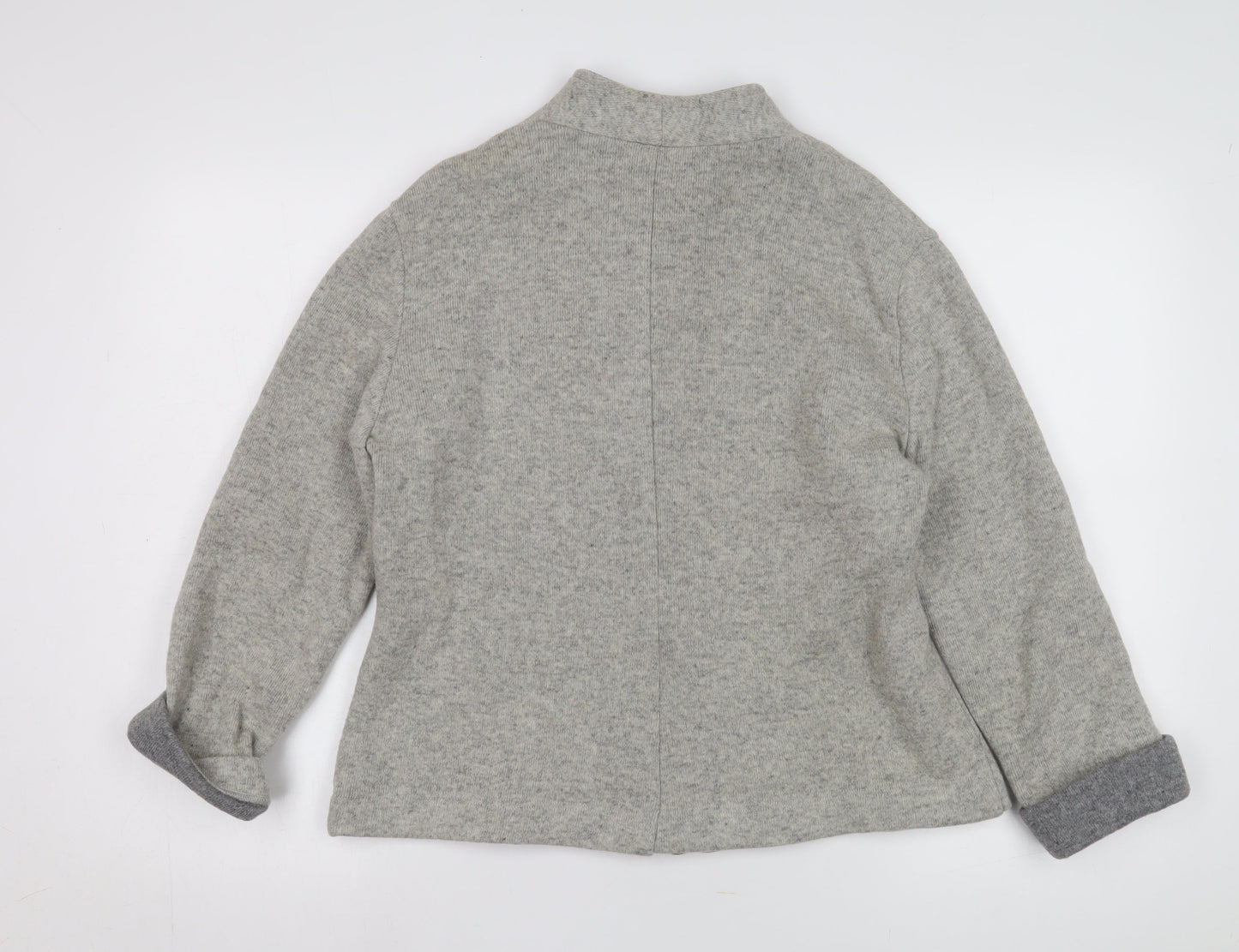 Aberdeen Women Grey Wool Knit Jacket Size 16 Casual