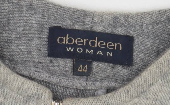 Aberdeen Women Grey Wool Knit Jacket Size 16 Casual