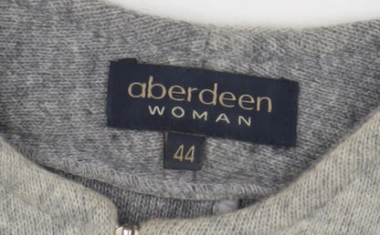 Aberdeen Women Grey Wool Knit Jacket Size 16 Casual
