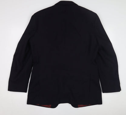 David Goldie Men's Blue Wool Blazer, Size 41R