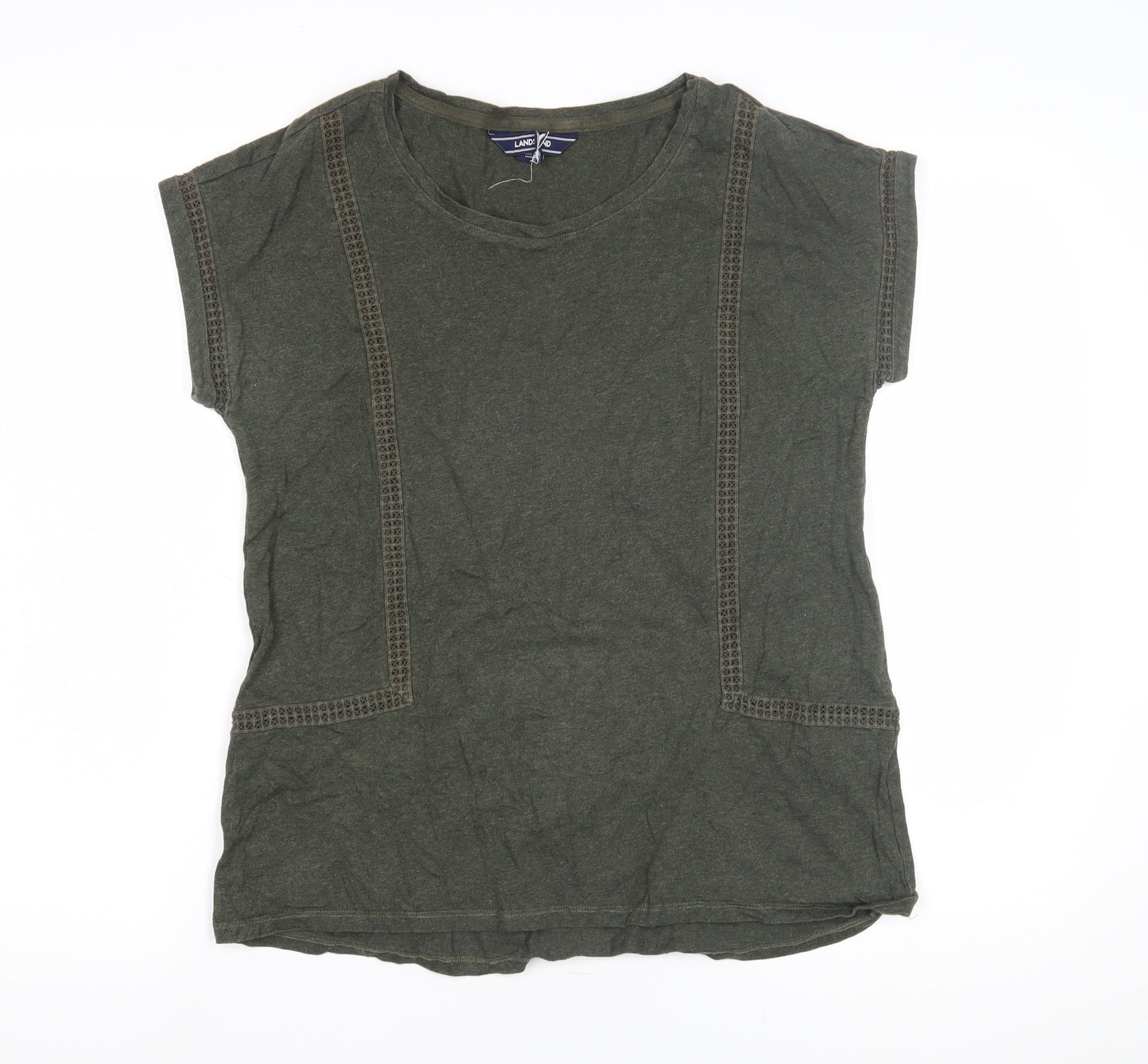 Lands' End Women's Green T-Shirt Crew Neck Size S