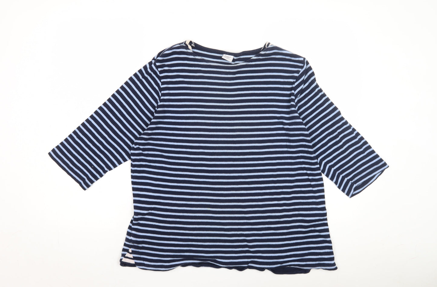 Cotton Traders Women's Blue Striped T-Shirt
