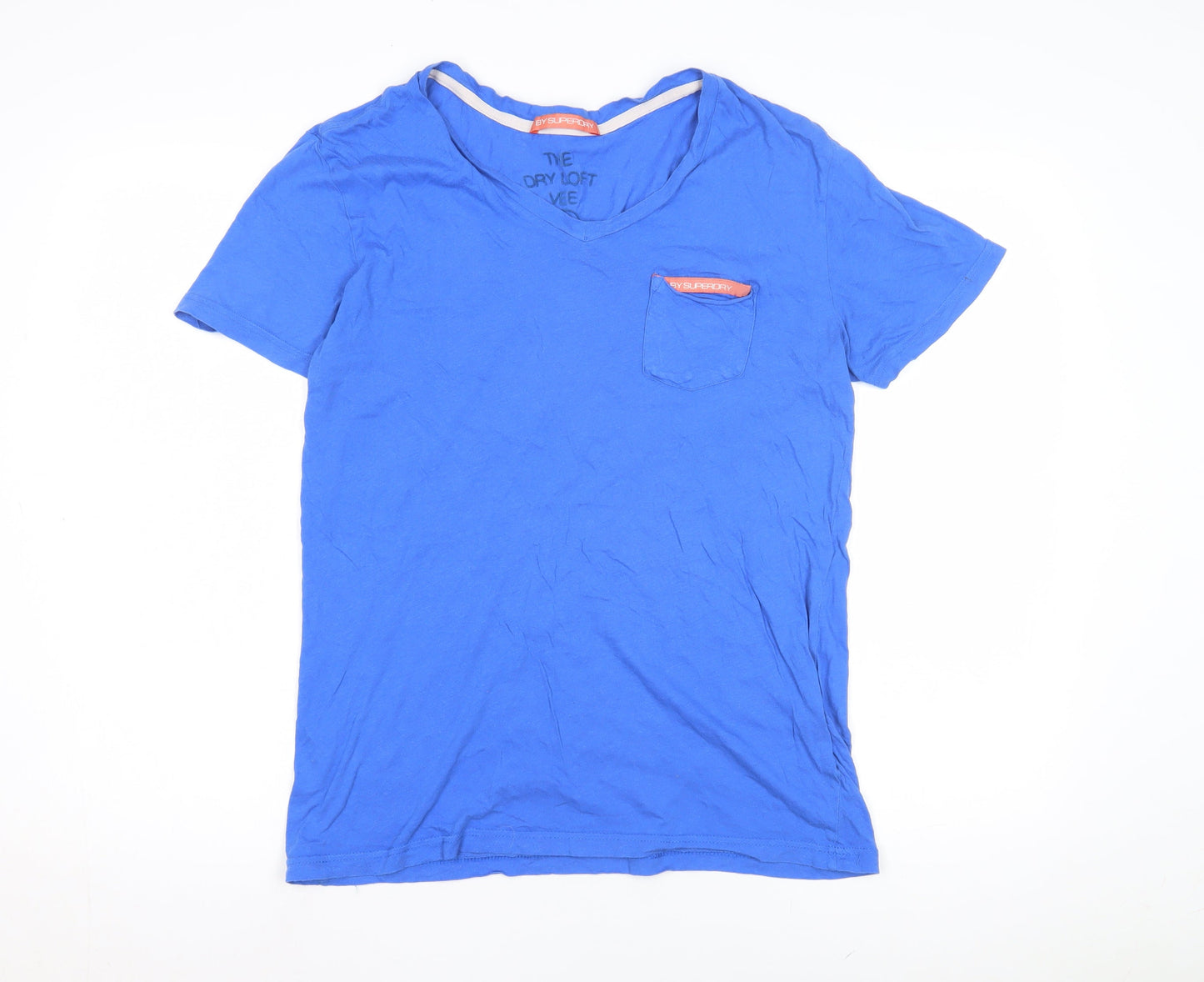 Superdry Men's Blue V-Neck T-Shirt, Size M