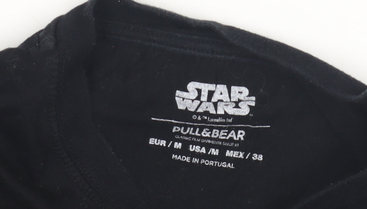Pull&Bear Star Wars Black T-Shirt Men's M Regular Fit
