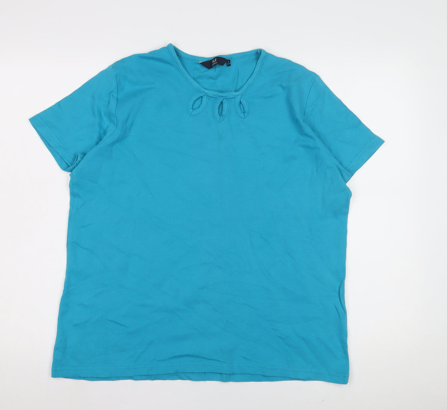 Womens UK Size 22-24 Isle Essentials Blue Basic T-Shirt