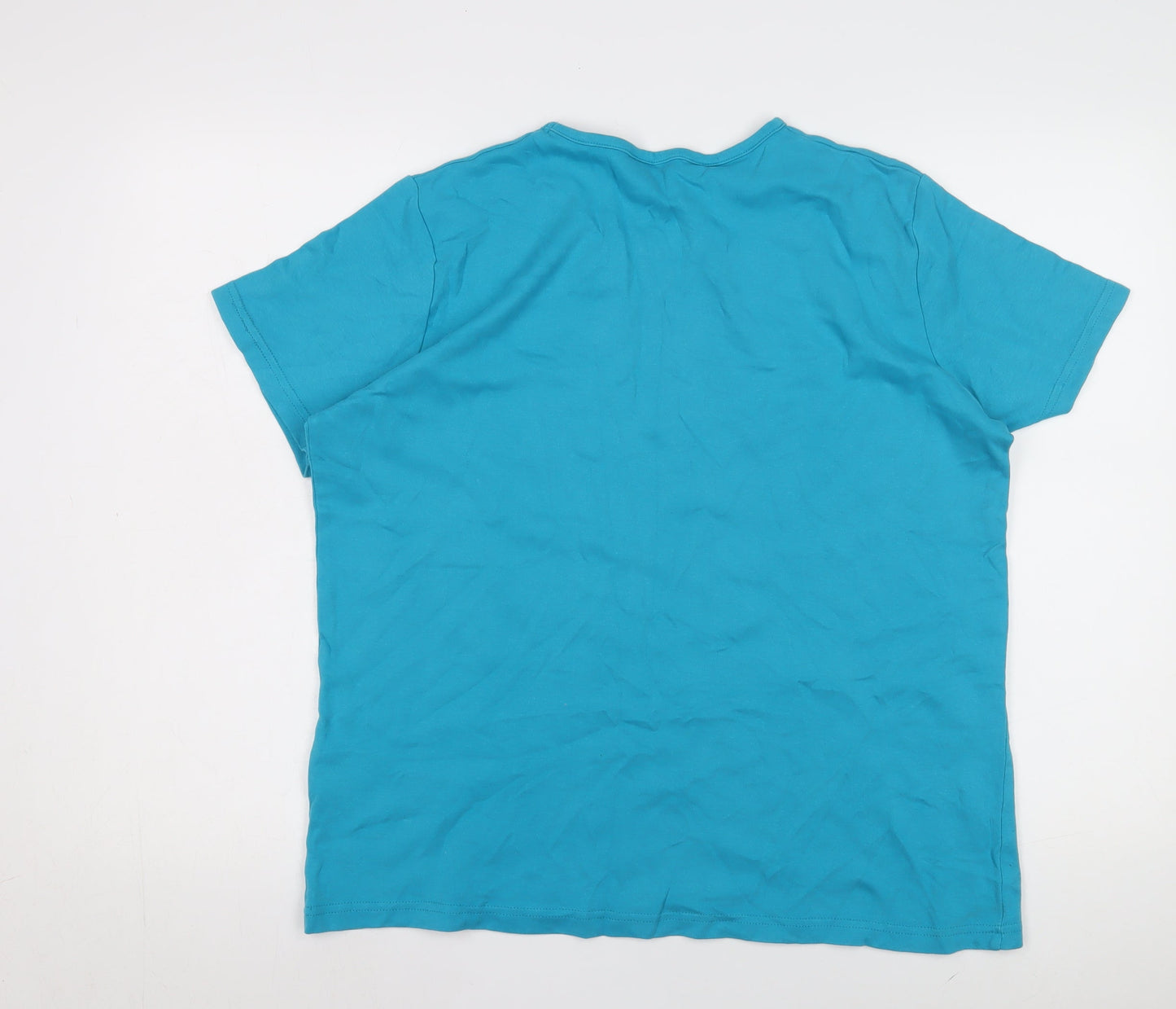 Womens UK Size 22-24 Isle Essentials Blue Basic T-Shirt