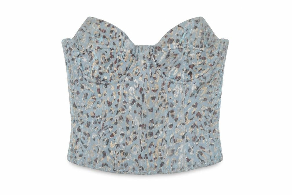 Womens UK Size 6 PRETTYLITTLETHING Blue Cropped Blouse