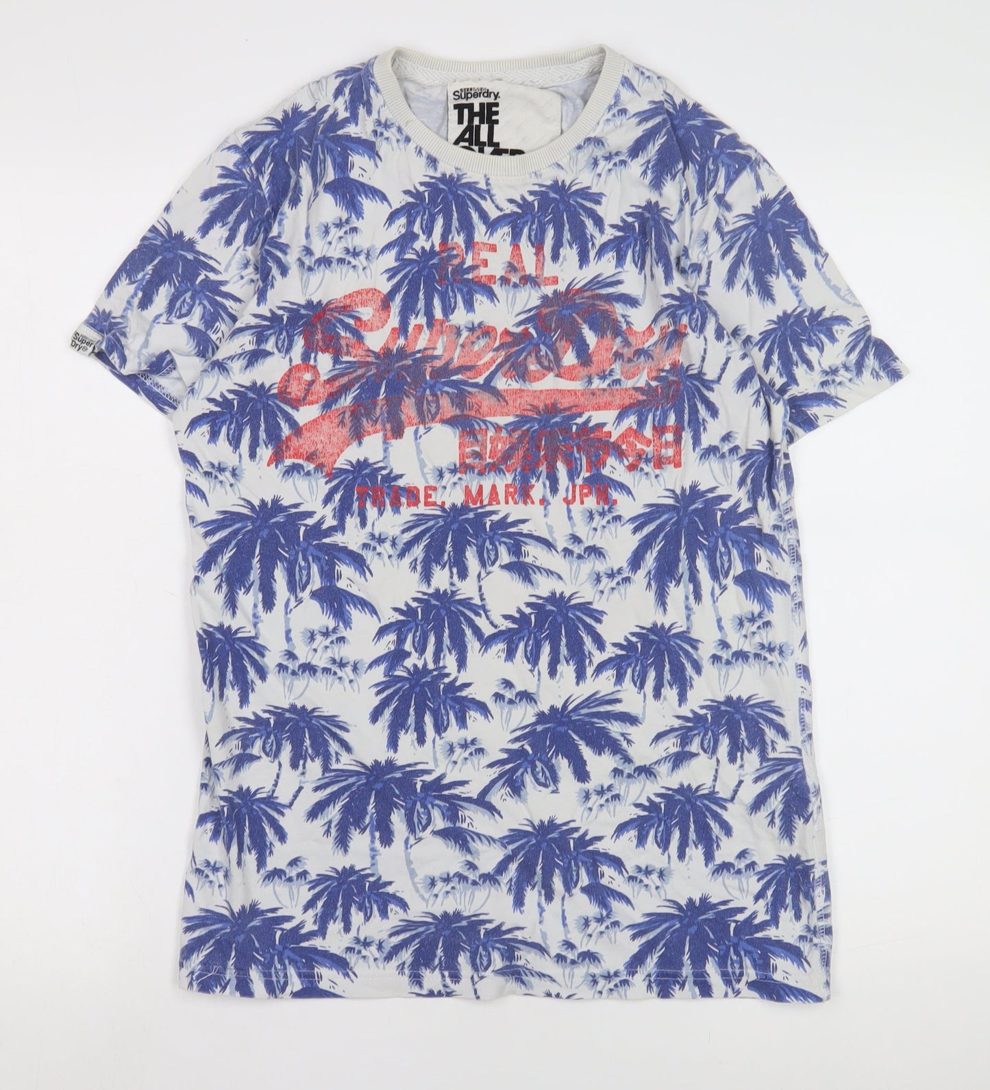 Superdry Men's Blue White Graphic T-Shirt Size S