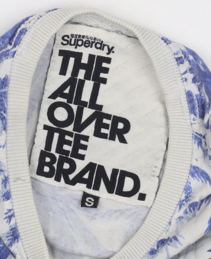 Superdry Men's Blue White Graphic T-Shirt Size S
