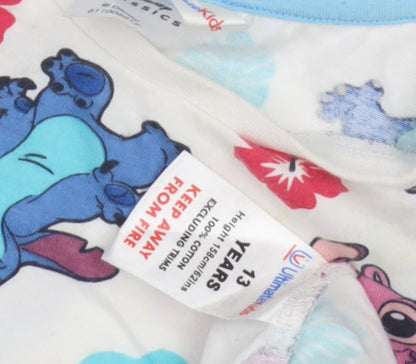 Ultimate Kids Disney Classics Girls' Stitch Graphic T-Shirt - White, 13 Years