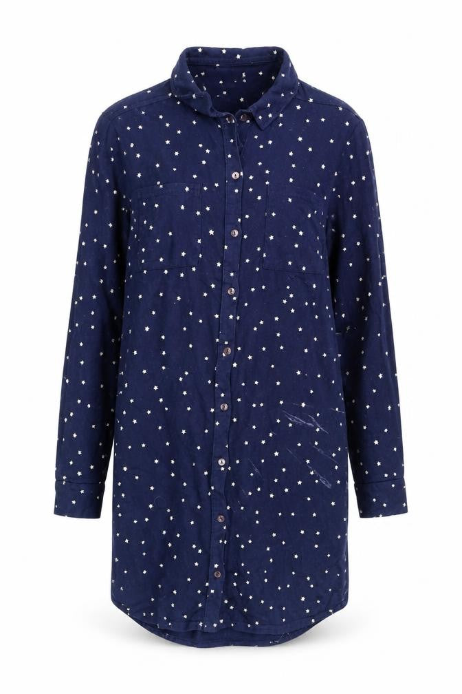 People Tree Women's Blue Star Nightshirt, Size 12