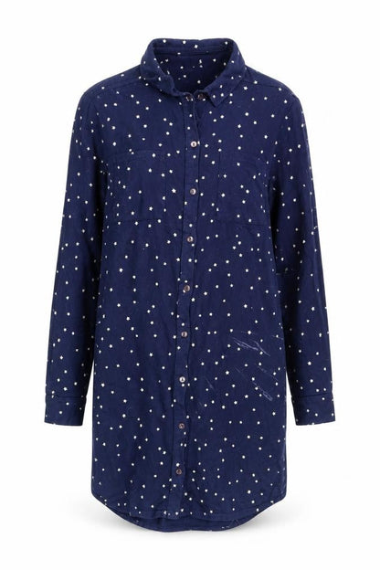 People Tree Women's Blue Star Nightshirt, Size 12