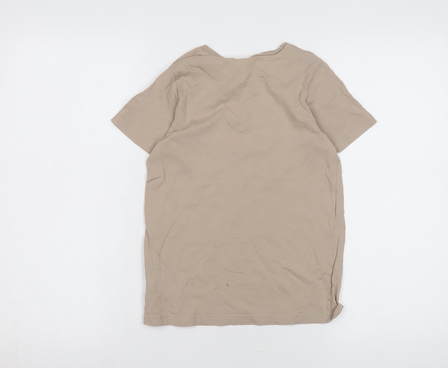 Polarn O. Pyret Girls Beige Owl Graphic T-Shirt Size 8-9