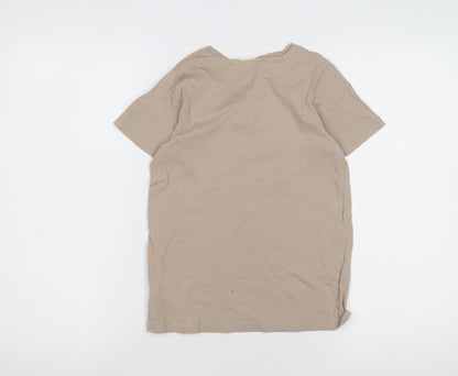 Polarn O. Pyret Girls Beige Owl Graphic T-Shirt Size 8-9