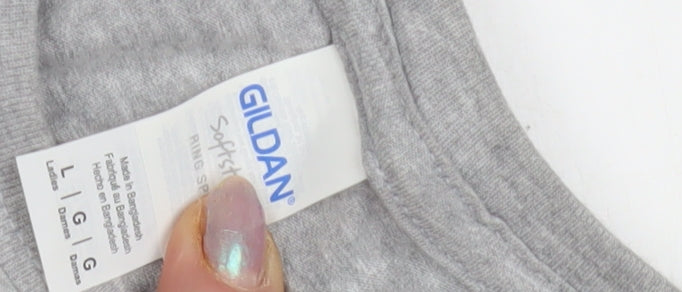 Unisex Adults UK Size L Gildan Grey Basic T-Shirt