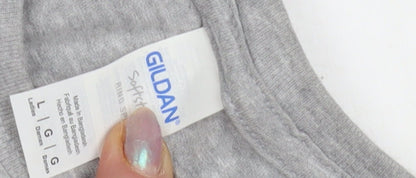 Unisex Adults UK Size L Gildan Grey Basic T-Shirt