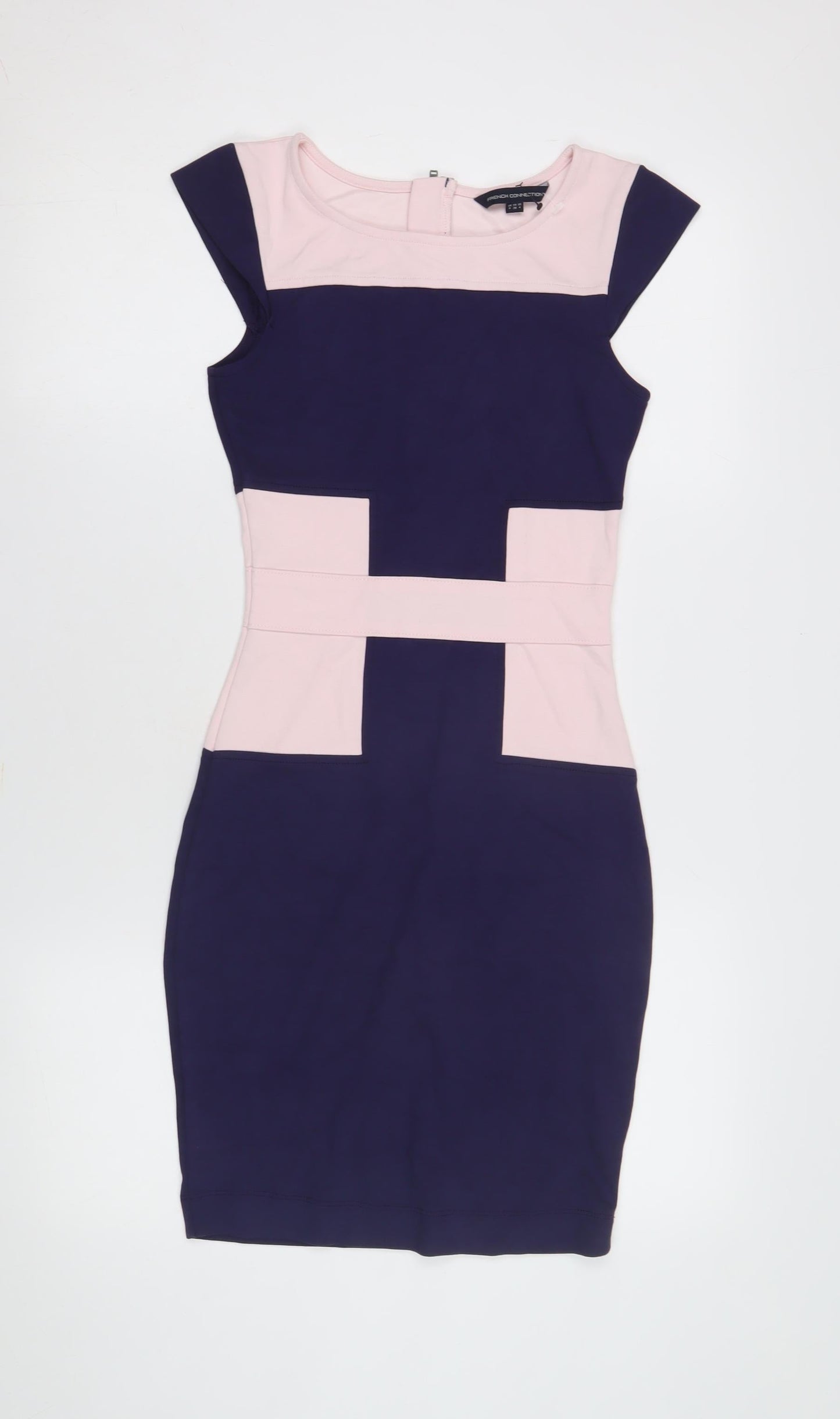 French Connection Women's Pink Blue Bodycon Knee Dress