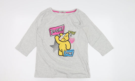 George Women's Grey Cartoon 3/4 Sleeve T-Shirt Size 12