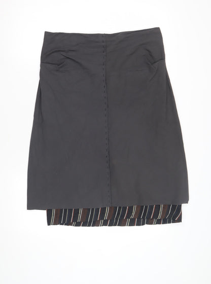 Hood Women's Black Cotton Pencil Skirt XS - Striped Casual