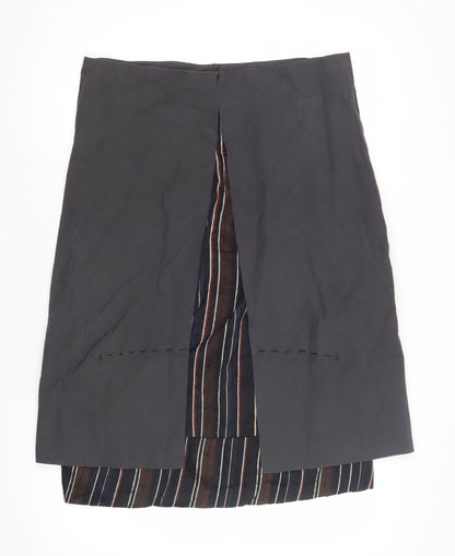 Hood Women's Black Cotton Pencil Skirt XS - Striped Casual