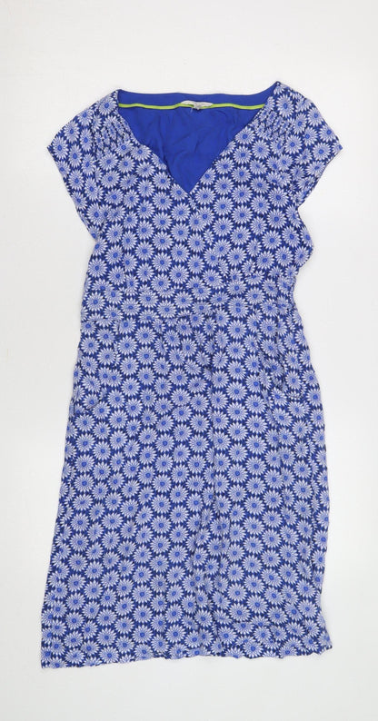 Weird Fish Women's Blue Floral Dress Size 10