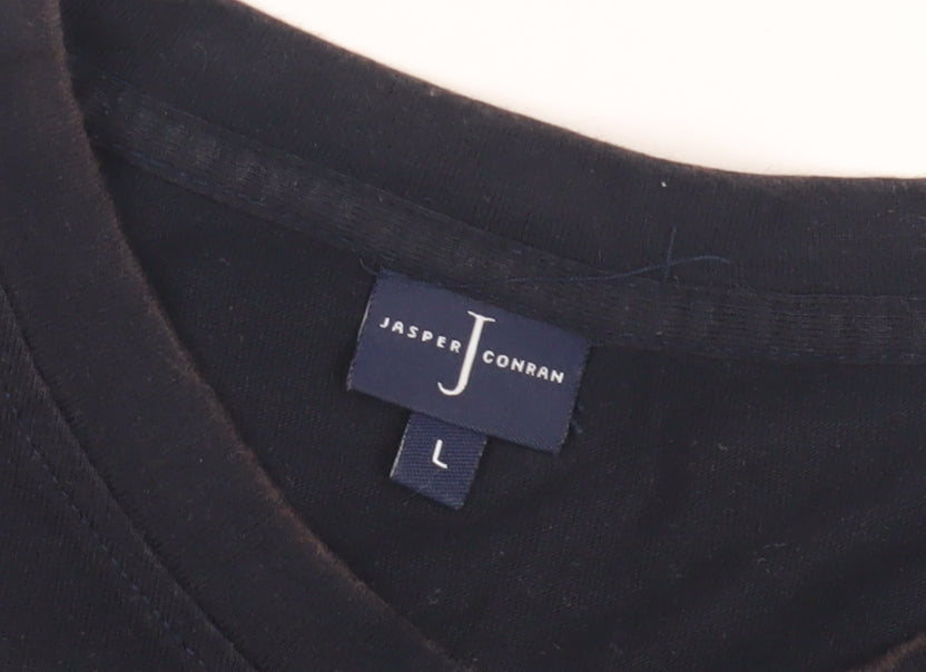 Jasper Conran Men's Black Striped T-Shirt L