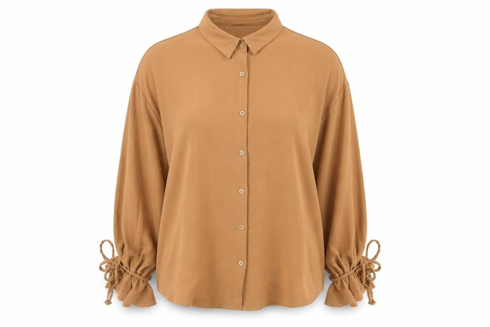 Womens UK Size 16 Boohoo Brown Basic Button-Up
